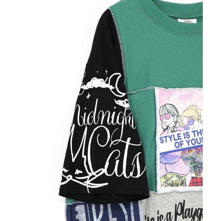 配色パッチワーク風切替Tシャツ | ScoLar | 詳細画像17 