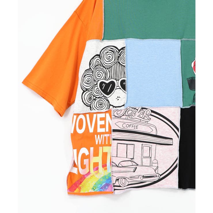 配色パッチワーク風切替Tシャツ | ScoLar | 詳細画像20 