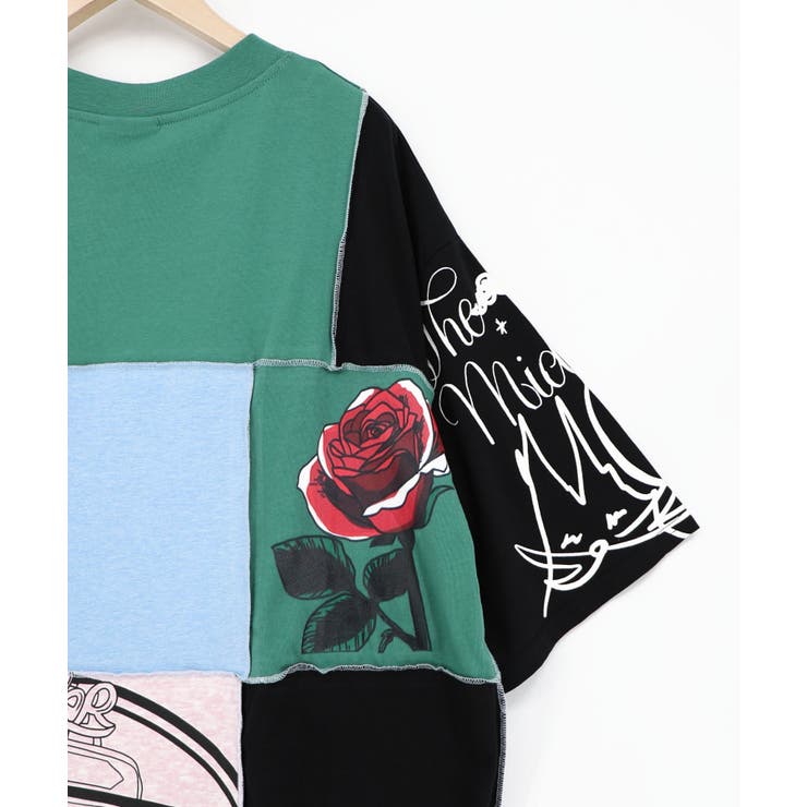 配色パッチワーク風切替Tシャツ | ScoLar | 詳細画像21 