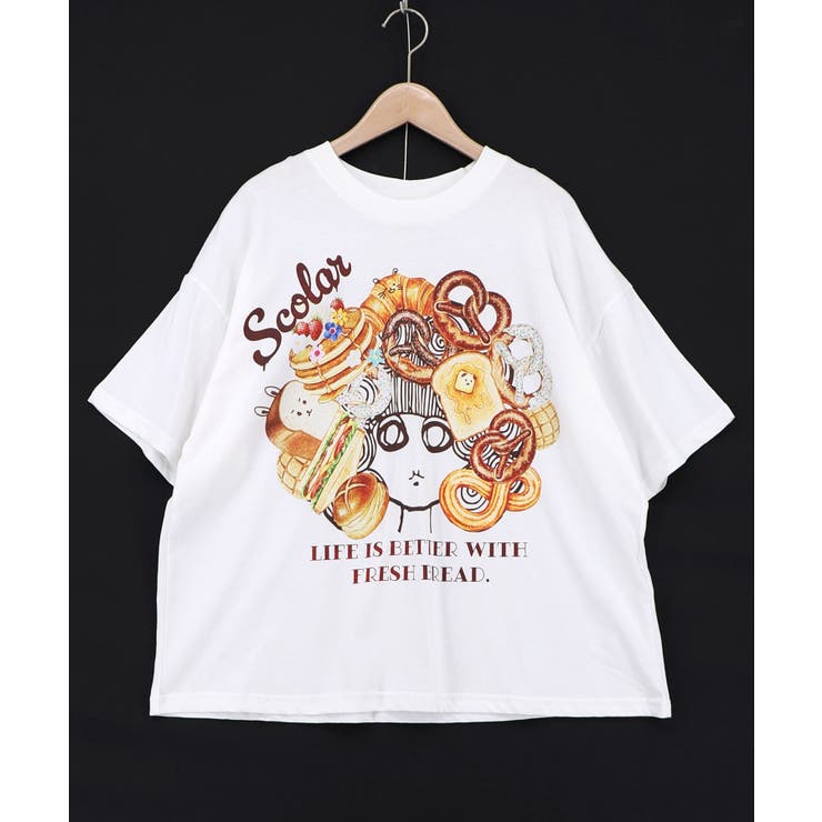 スカラーちゃんベーカリー柄Tシャツ | ScoLar | 詳細画像6 