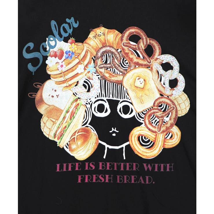 スカラーちゃんベーカリー柄Tシャツ | ScoLar | 詳細画像8 