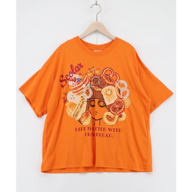 オレンジ | スカラーちゃんベーカリー柄Tシャツ | ScoLar