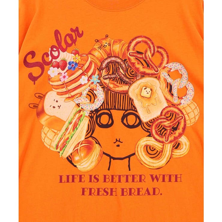スカラーちゃんベーカリー柄Tシャツ | ScoLar | 詳細画像9 