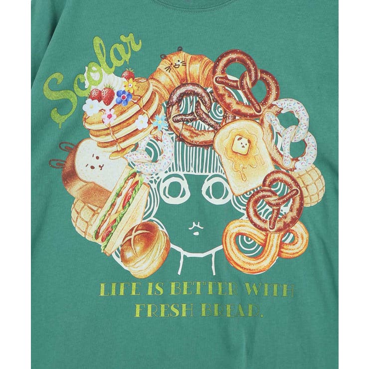スカラーちゃんベーカリー柄Tシャツ | ScoLar | 詳細画像10 