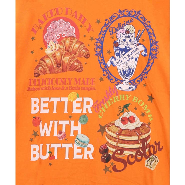 いろんなフード柄 裾レースTシャツ | ScoLar | 詳細画像13 