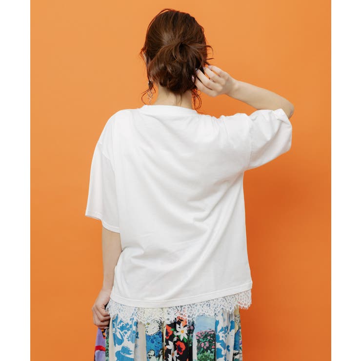 いろんなフード柄 裾レースTシャツ | ScoLar | 詳細画像5 