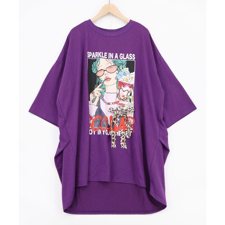 パープル | パフェガール リボン付き接触冷感チュニック | ScoLar