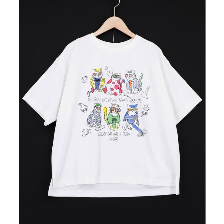 おしゃれネコ柄 接触冷感Tシャツ | ScoLar | 詳細画像8 