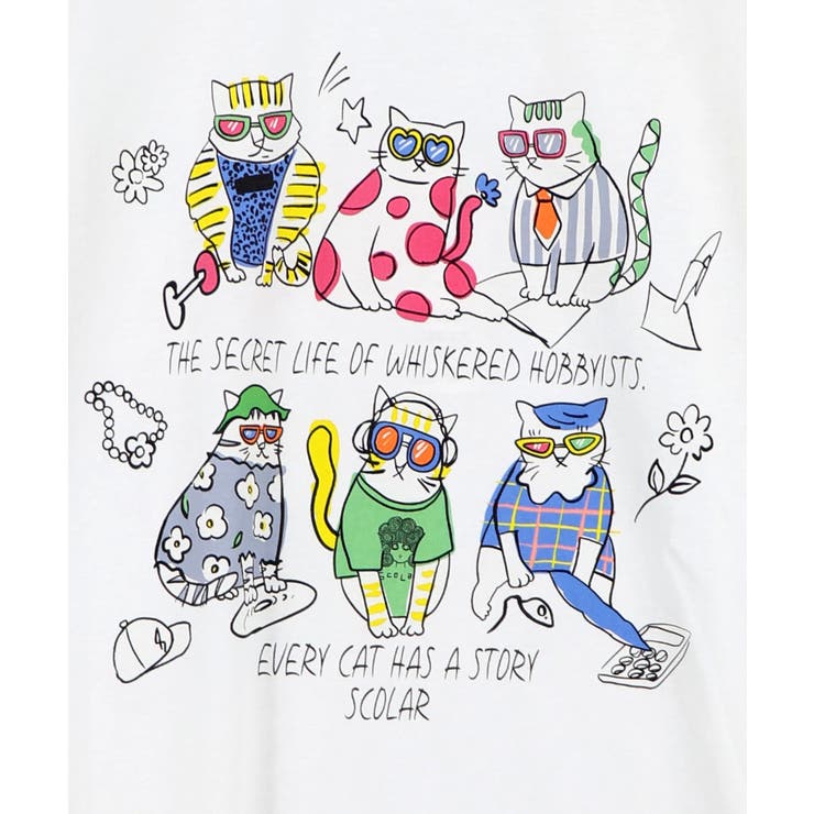 おしゃれネコ柄 接触冷感Tシャツ | ScoLar | 詳細画像10 