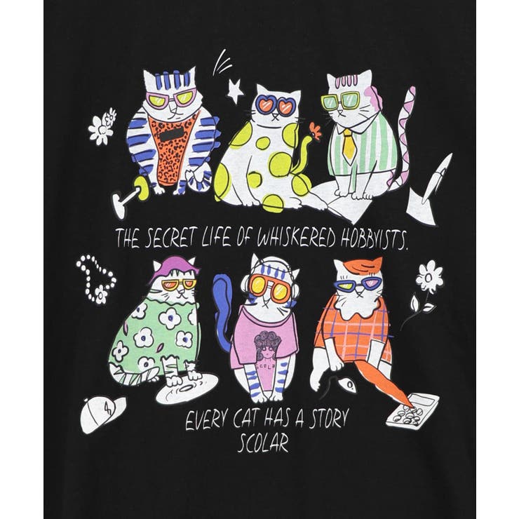 おしゃれネコ柄 接触冷感Tシャツ | ScoLar | 詳細画像12 