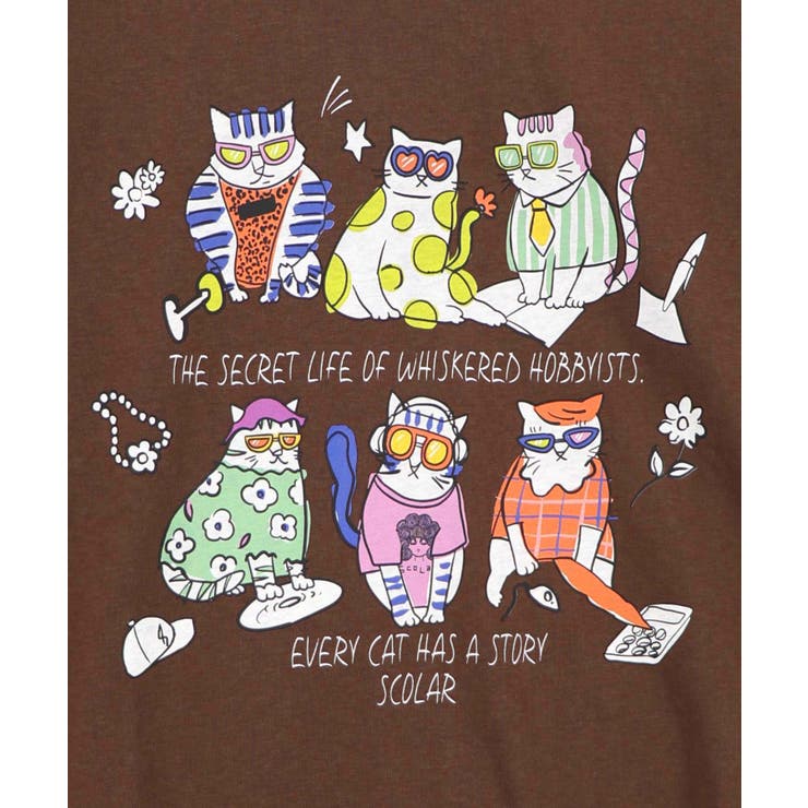 おしゃれネコ柄 接触冷感Tシャツ | ScoLar | 詳細画像14 