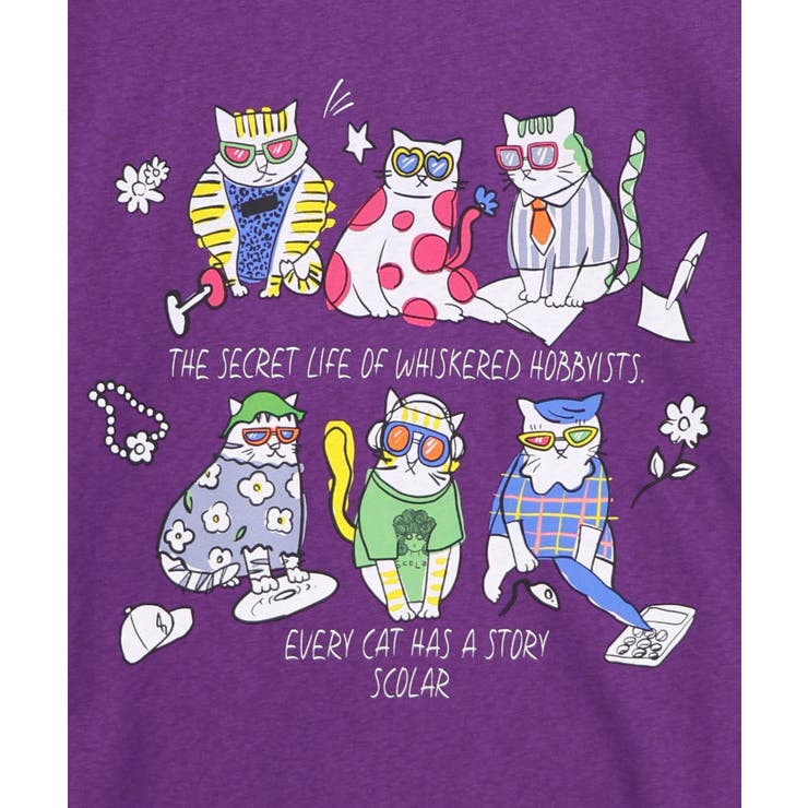 おしゃれネコ柄 接触冷感Tシャツ | ScoLar | 詳細画像16 