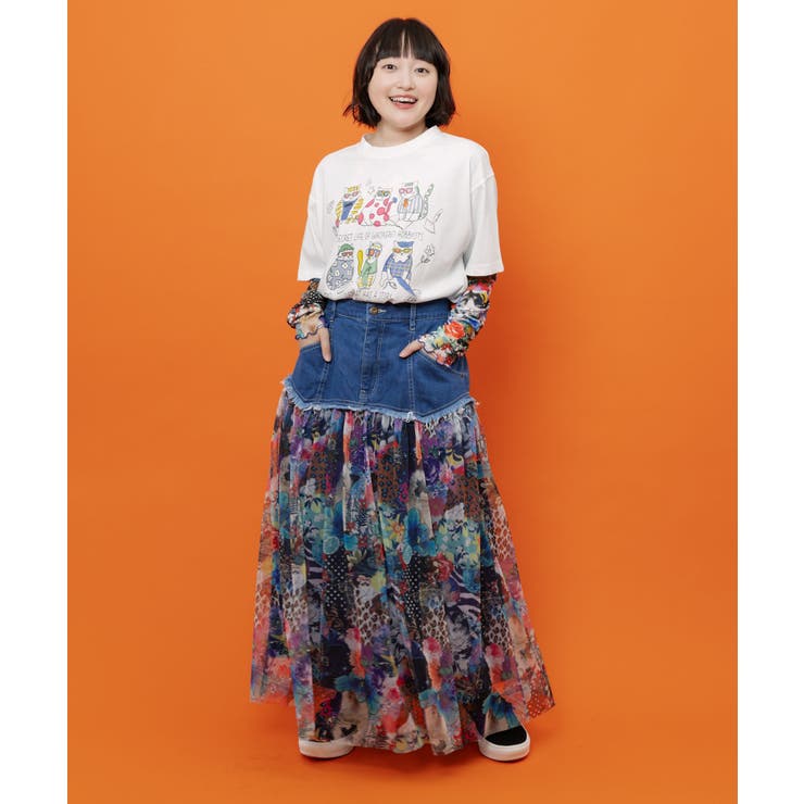 おしゃれネコ柄 接触冷感Tシャツ | ScoLar | 詳細画像1 