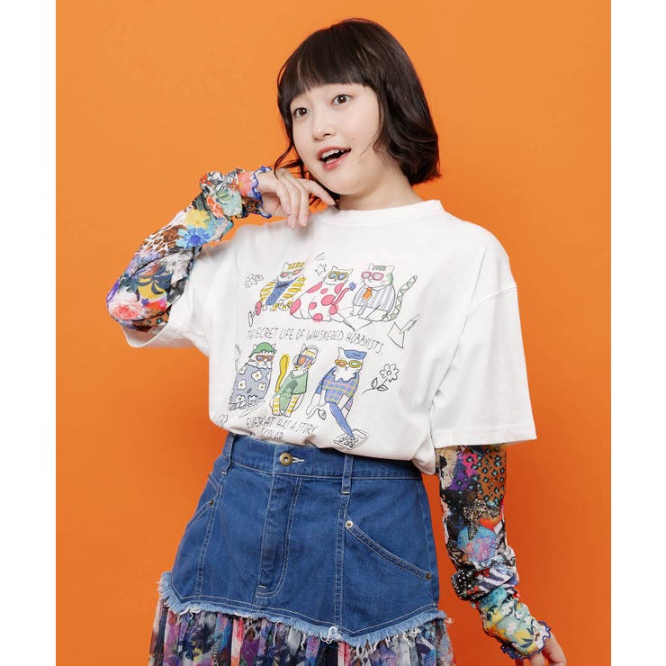 おしゃれネコ柄 接触冷感Tシャツ | ScoLar | 詳細画像2 