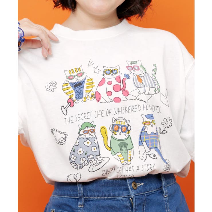 おしゃれネコ柄 接触冷感Tシャツ | ScoLar | 詳細画像6 