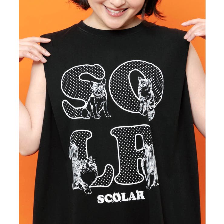 ドットスカラーわんにゃん柄 接触冷感タンクトップ | ScoLar | 詳細画像6 