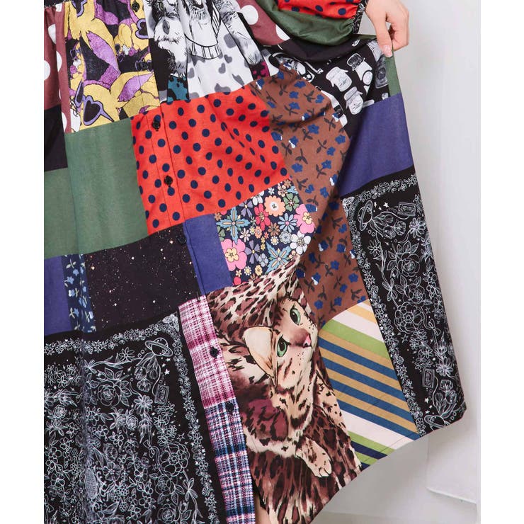 POPコラージュ総柄シャツワンピース | ScoLar | 詳細画像7 