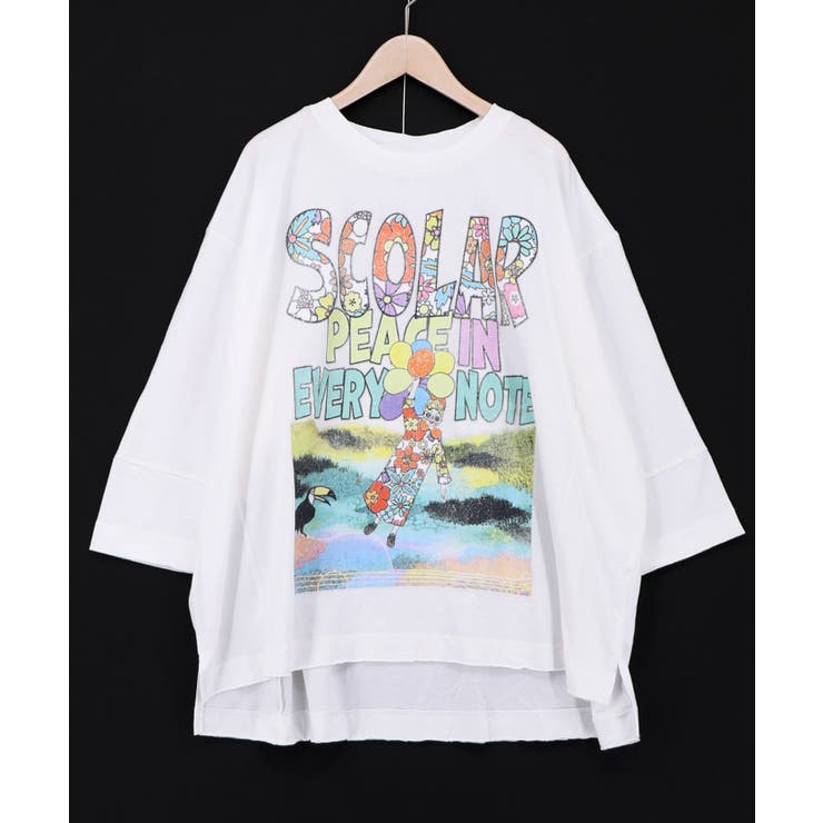 オフホワイト | スカラーピース柄 ドルマンプルオーバー | ScoLar