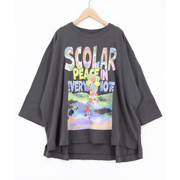 チャコールグレー | スカラーピース柄 ドルマンプルオーバー | ScoLar