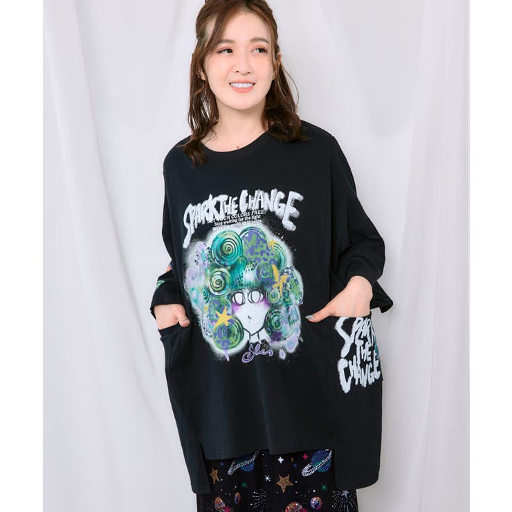 ブラック | スプレーアート風スカラーちゃんプルオーバー | ScoLar