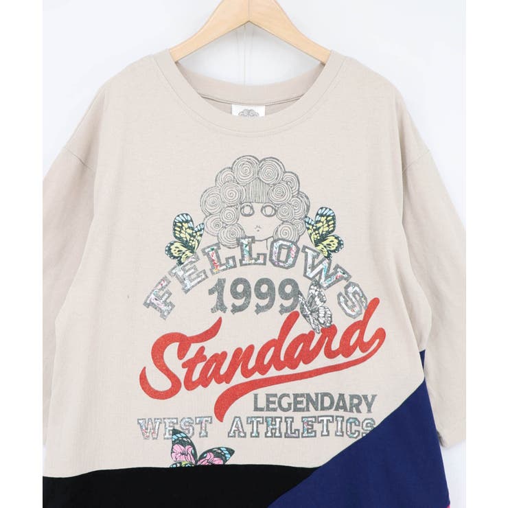 アメリカン風ロゴ 配色Tシャツワンピース | ScoLar | 詳細画像12 