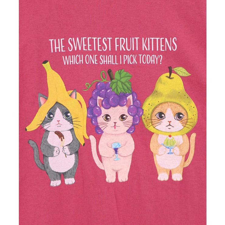 フルーツにゃんず柄 Tシャツ | ScoLar | 詳細画像10 
