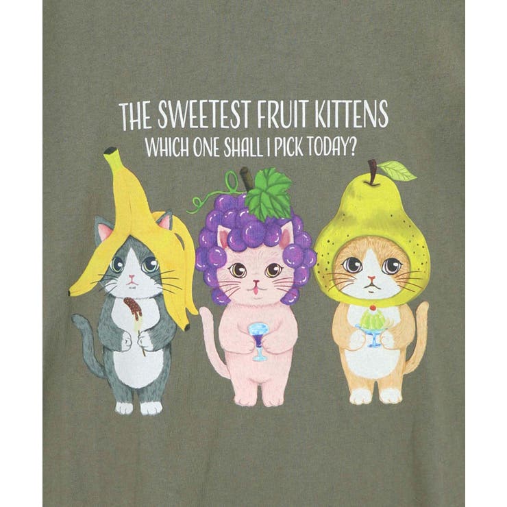 フルーツにゃんず柄 Tシャツ | ScoLar | 詳細画像11 
