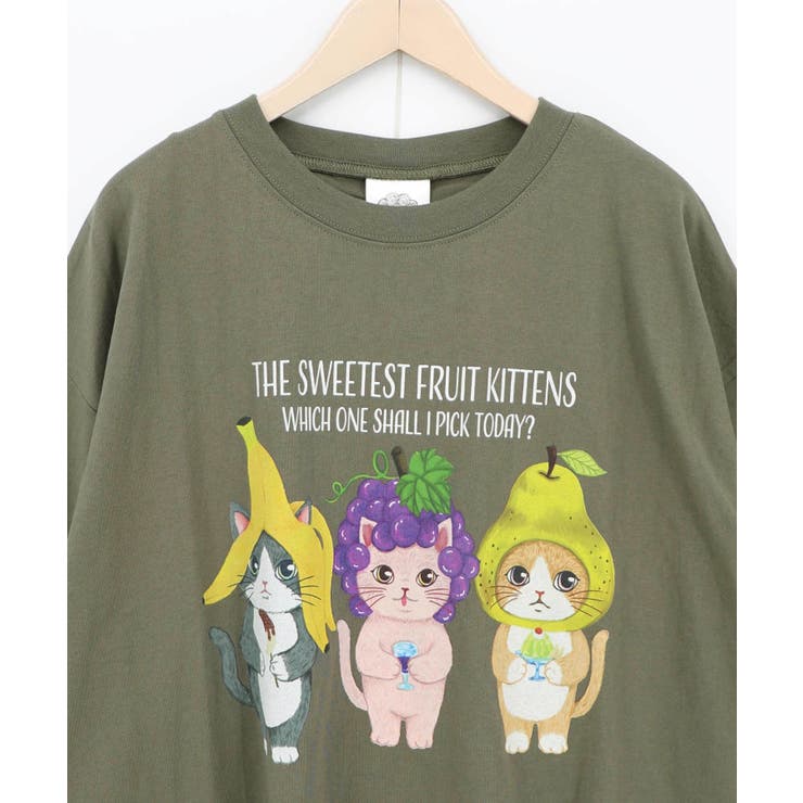 フルーツにゃんず柄 Tシャツ | ScoLar | 詳細画像12 