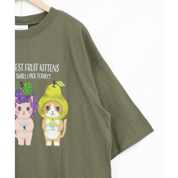 フルーツにゃんず柄 Tシャツ | ScoLar | 詳細画像13 