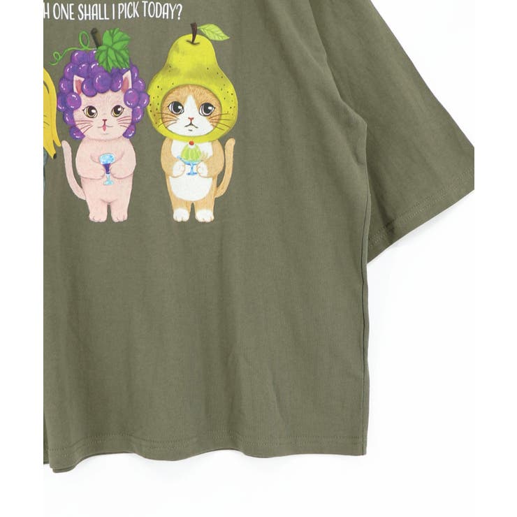 フルーツにゃんず柄 Tシャツ | ScoLar | 詳細画像14 