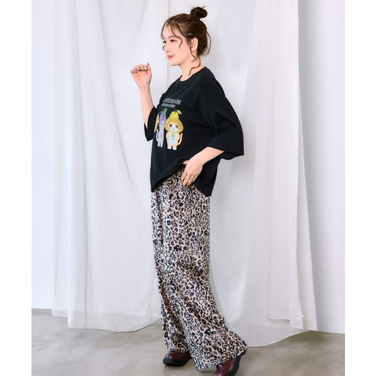フルーツにゃんず柄 Tシャツ | ScoLar | 詳細画像3 