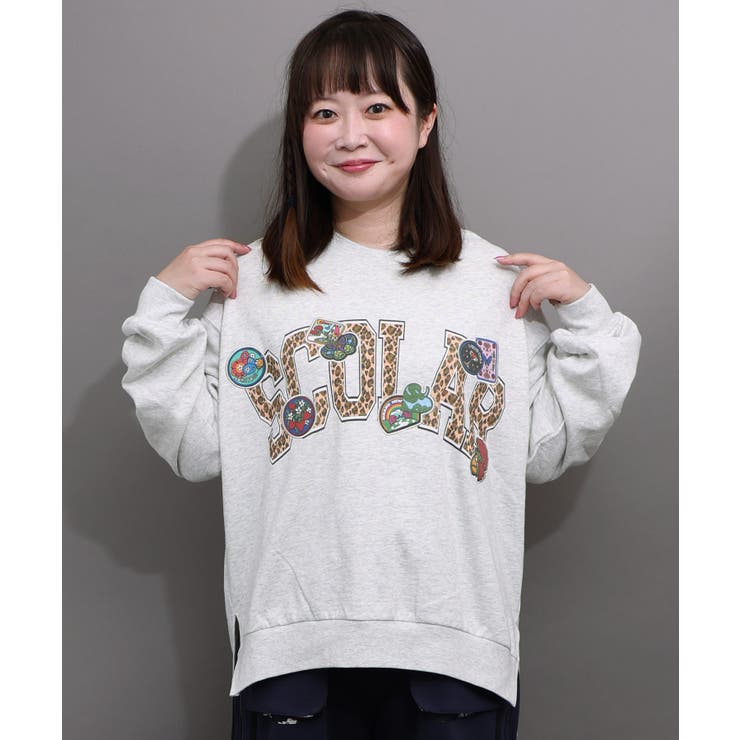 オートミール | ワッペン風刺繍 レオパードロゴプルオーバー | ScoLar