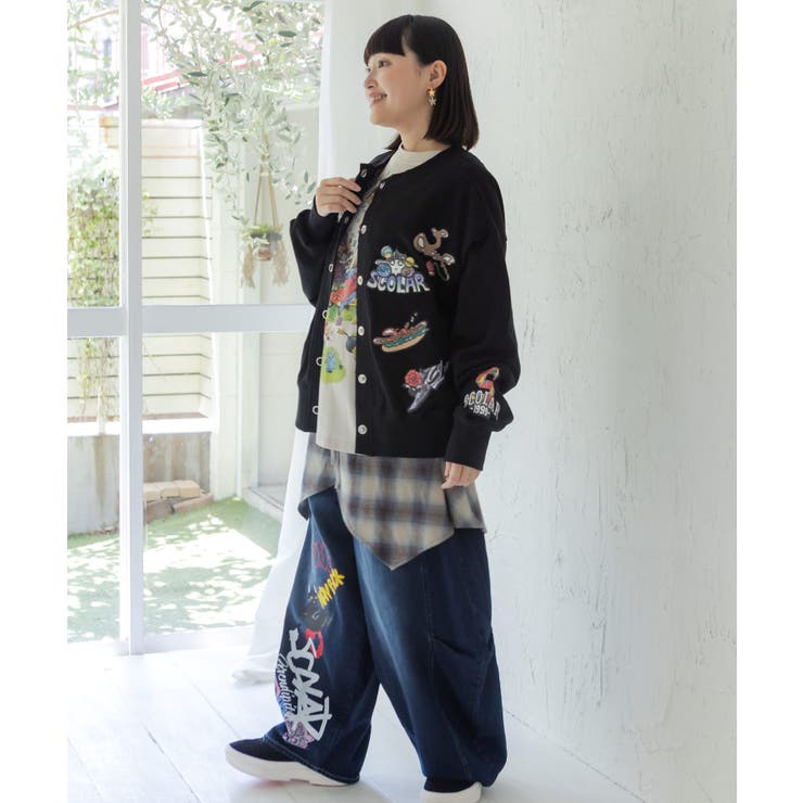 ワッペン風刺繍 2wayカーディガン | ScoLar | 詳細画像3 