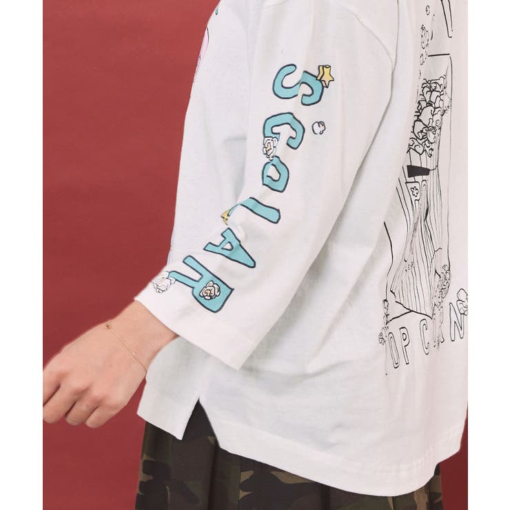 ポップコーン柄 ロングスリーブTシャツ | ScoLar | 詳細画像6 