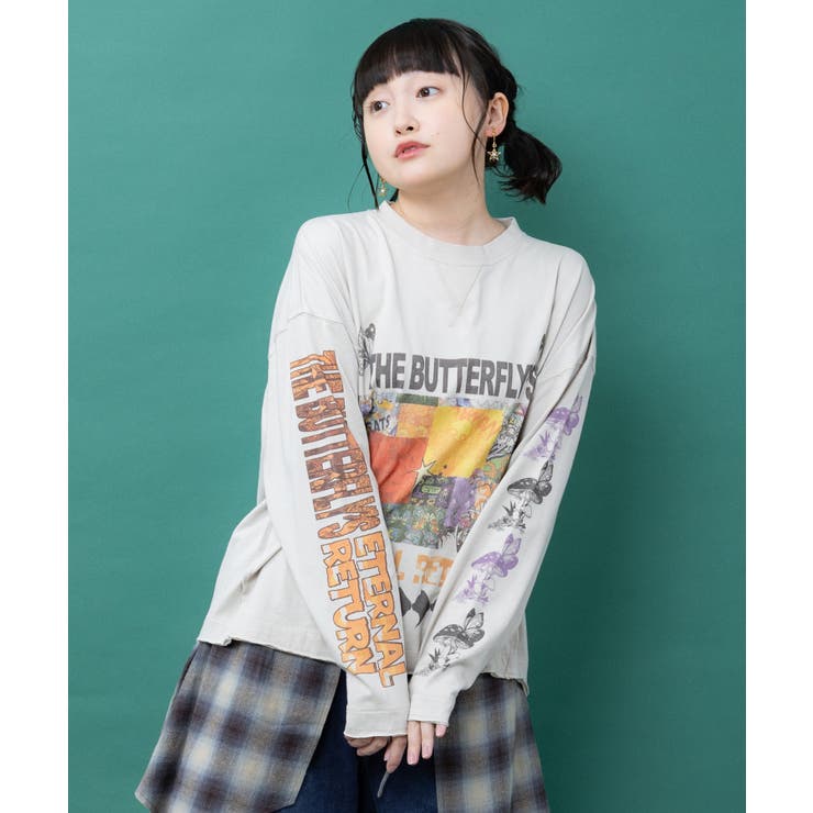 グレー | 袖プリント入り コラージュ柄プルオーバー | ScoLar