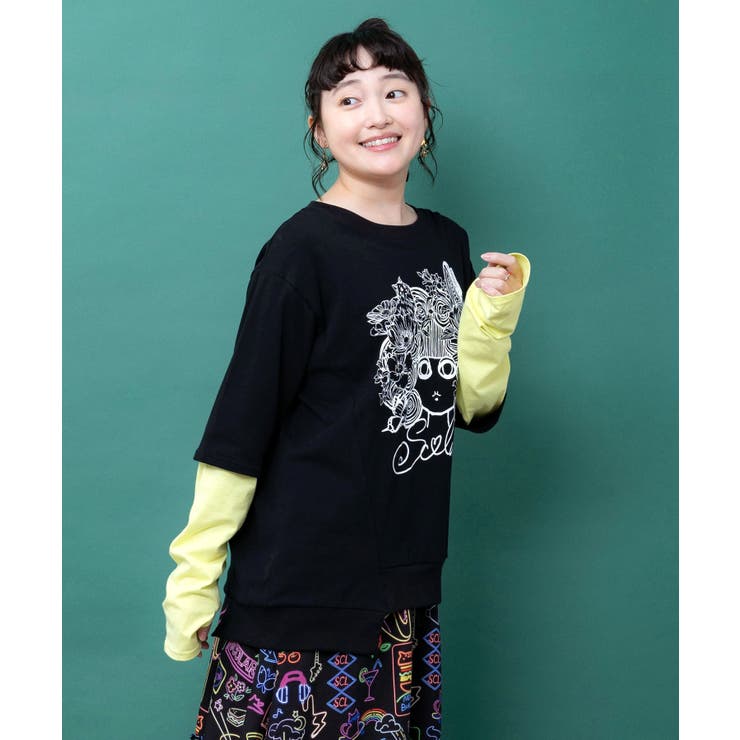 スカラーちゃん 袖バイカラー切替Tシャツ | ScoLar | 詳細画像6 