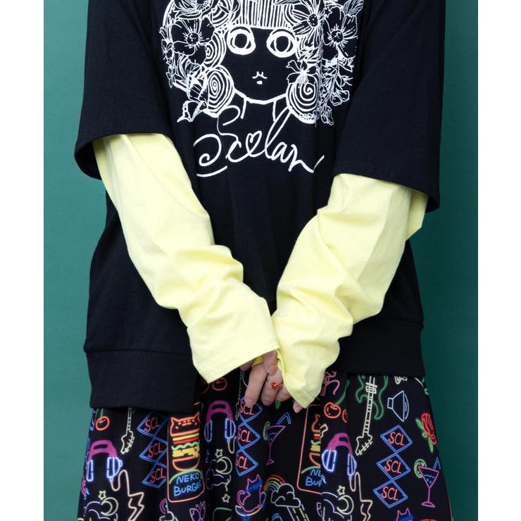 スカラーちゃん 袖バイカラー切替Tシャツ | ScoLar | 詳細画像8 