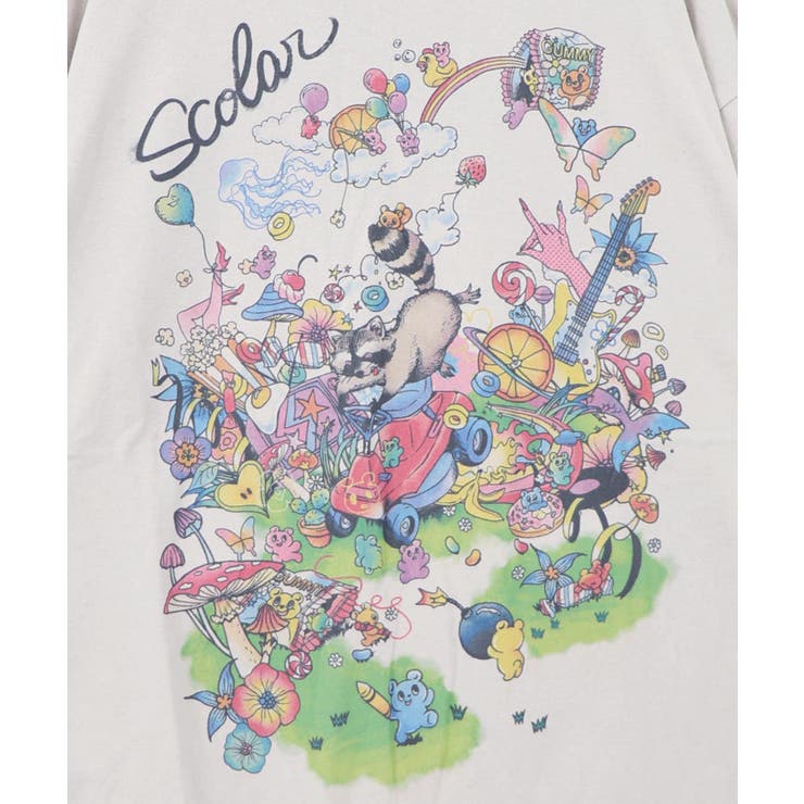 いたずらグミ柄 ロングスリーブTシャツ | ScoLar | 詳細画像12 