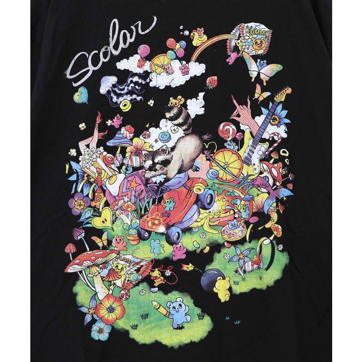 いたずらグミ柄 ロングスリーブTシャツ | ScoLar | 詳細画像14 