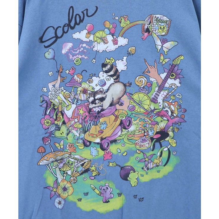 いたずらグミ柄 ロングスリーブTシャツ | ScoLar | 詳細画像15 