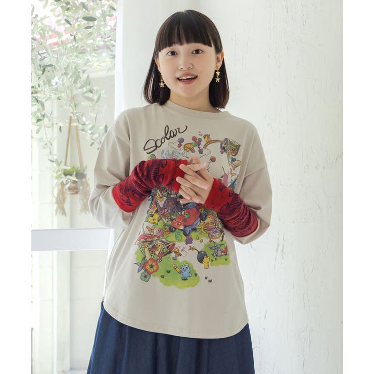 いたずらグミ柄 ロングスリーブTシャツ | ScoLar | 詳細画像4 