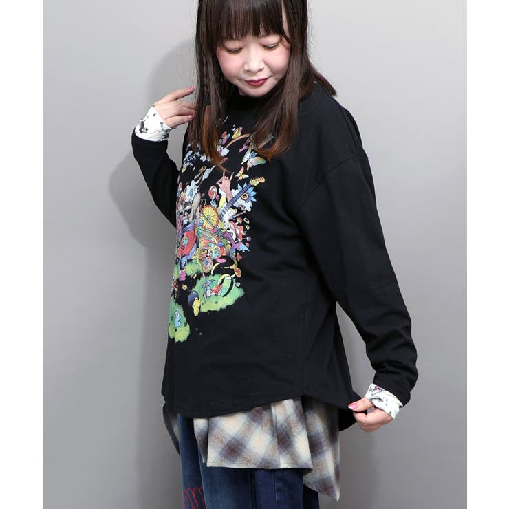 いたずらグミ柄 ロングスリーブTシャツ | ScoLar | 詳細画像7 
