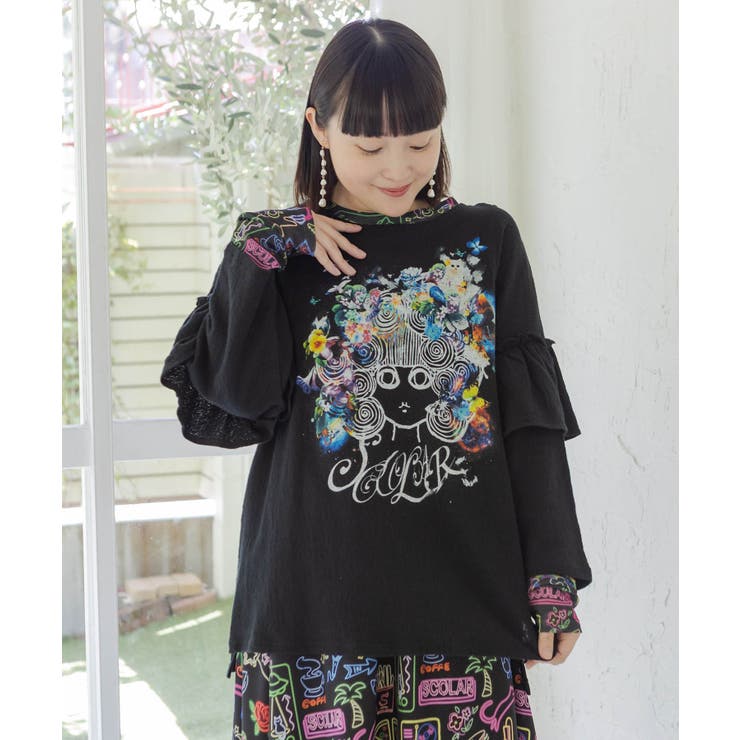 ブラック | 花蝶スカラーちゃん ジャガードプルオーバー | ScoLar