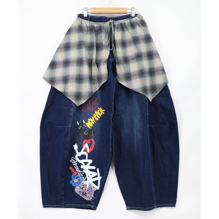 チェック巻きスカート付き 3wayデニムパンツ | ScoLar | 詳細画像26 