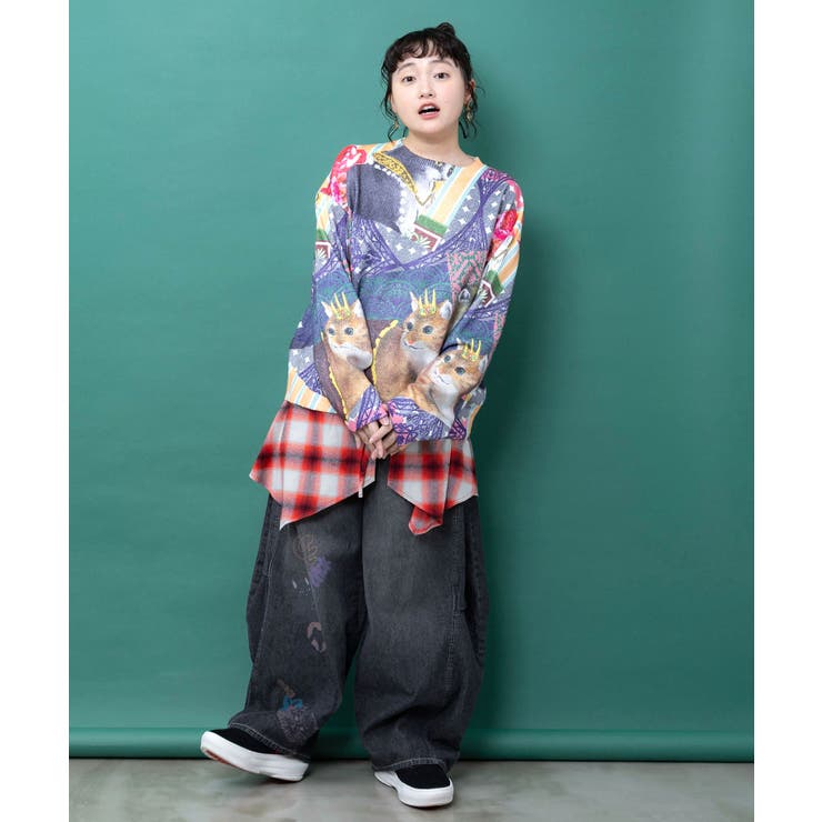 チェック巻きスカート付き 3wayデニムパンツ | ScoLar | 詳細画像15 