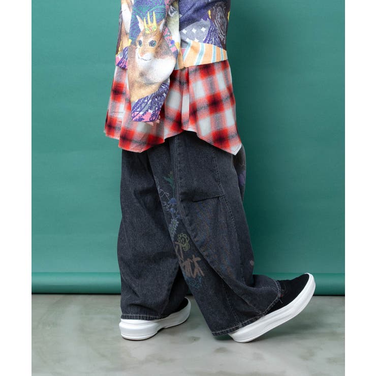チェック巻きスカート付き 3wayデニムパンツ | ScoLar | 詳細画像17 