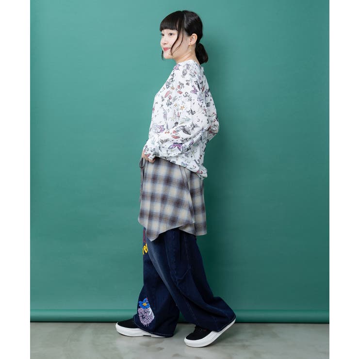 チェック巻きスカート付き 3wayデニムパンツ | ScoLar | 詳細画像2 
