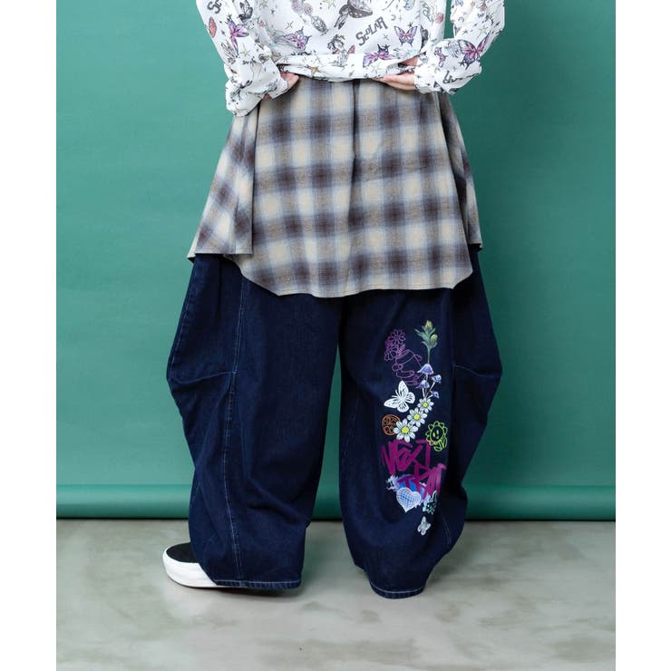 チェック巻きスカート付き 3wayデニムパンツ | ScoLar | 詳細画像3 