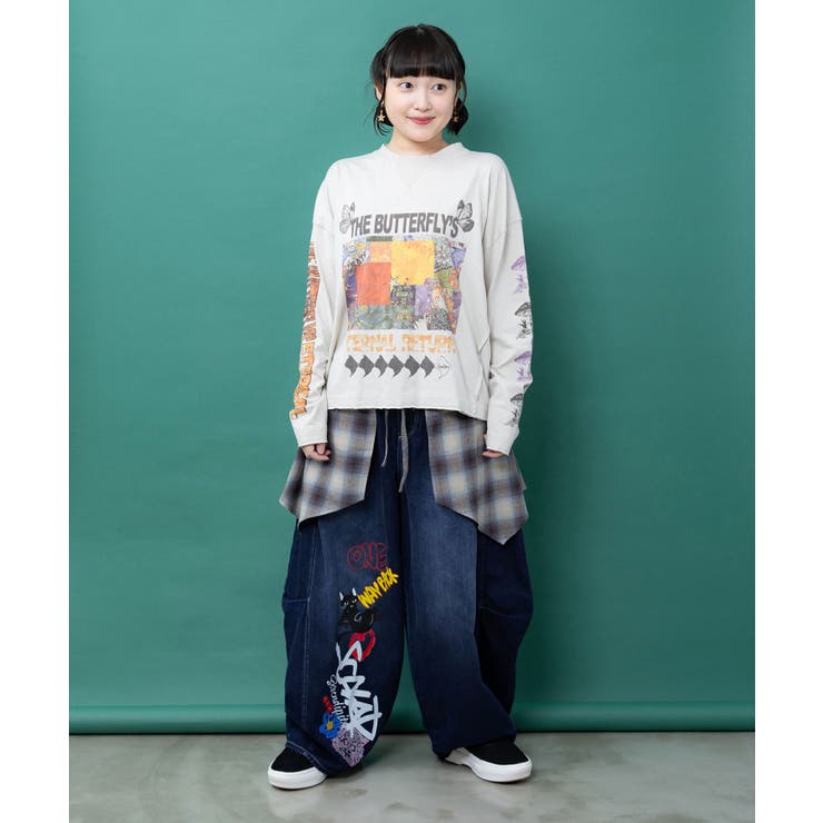 チェック巻きスカート付き 3wayデニムパンツ | ScoLar | 詳細画像7 