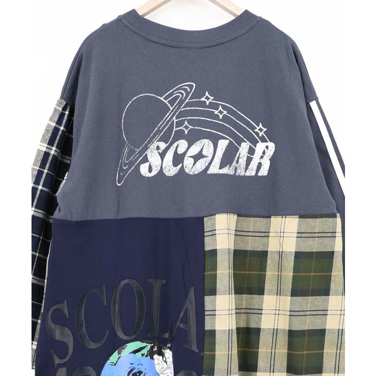 ロゴ×チェック パッチワーク風アシメワンピース | ScoLar | 詳細画像20 